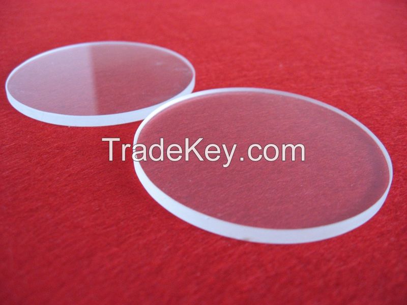 round shape clear quartz glass disc