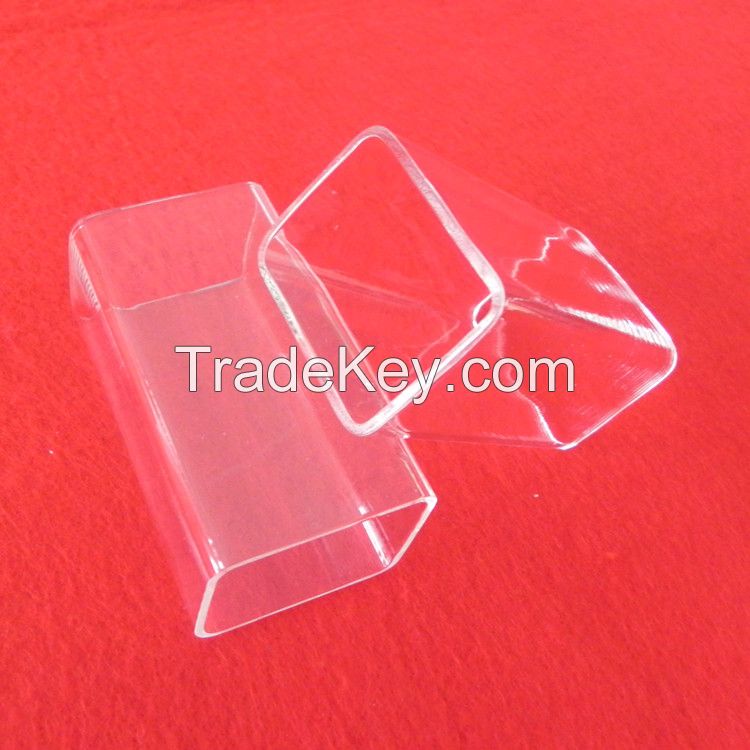 70x70x2.5mm square shape transparent silica glass tube