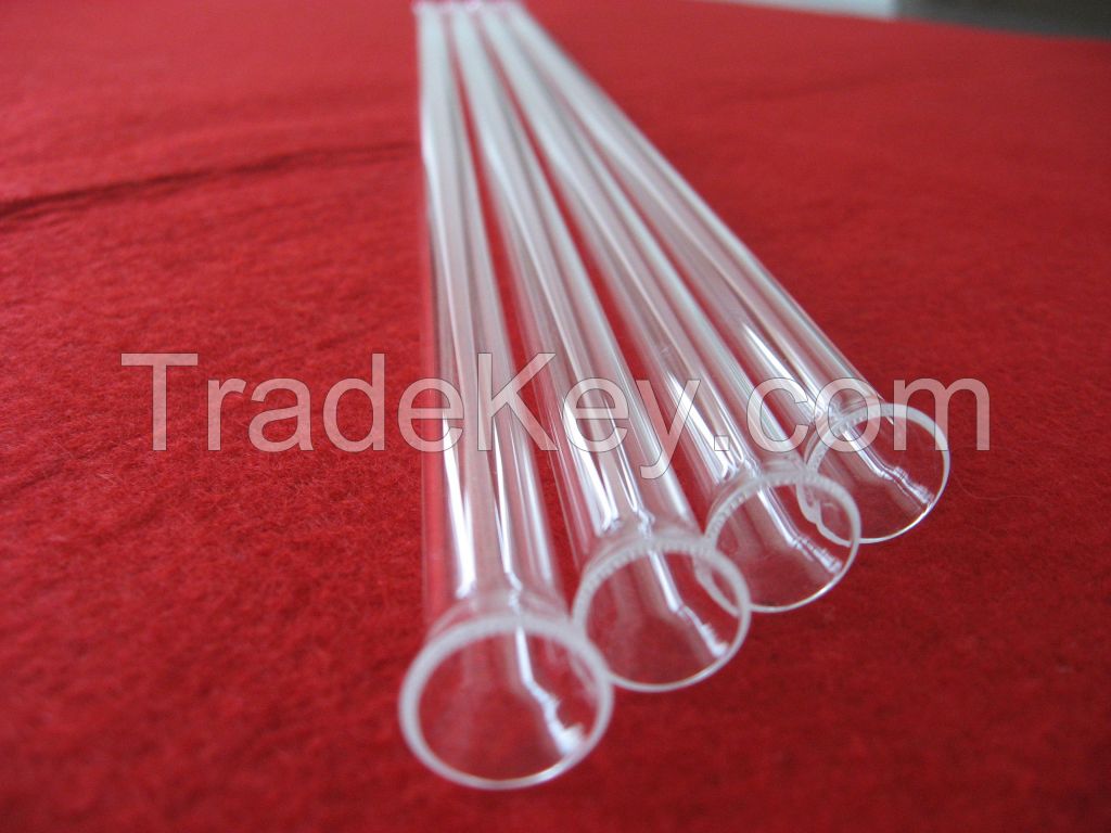 laboratory high fused transparent silica glass tube with bellmouth