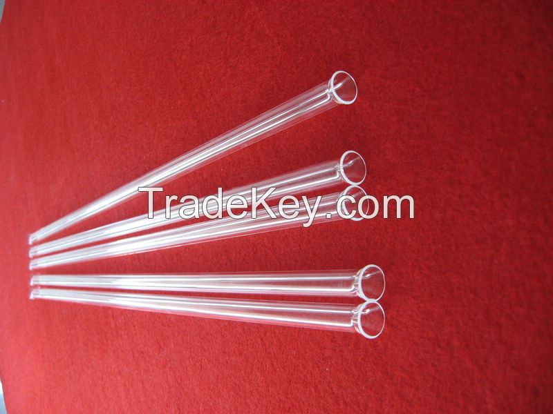 laboratory high fused transparent silica glass tube with bellmouth