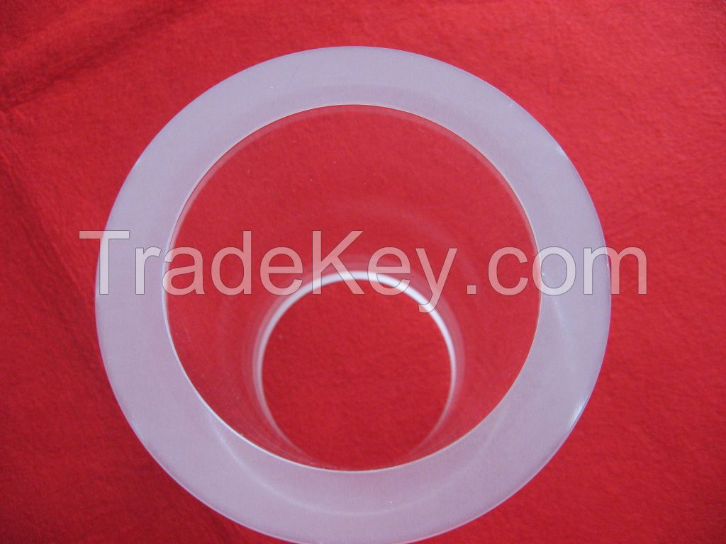 flat grinded custom size transparent fused silica glass sleeve