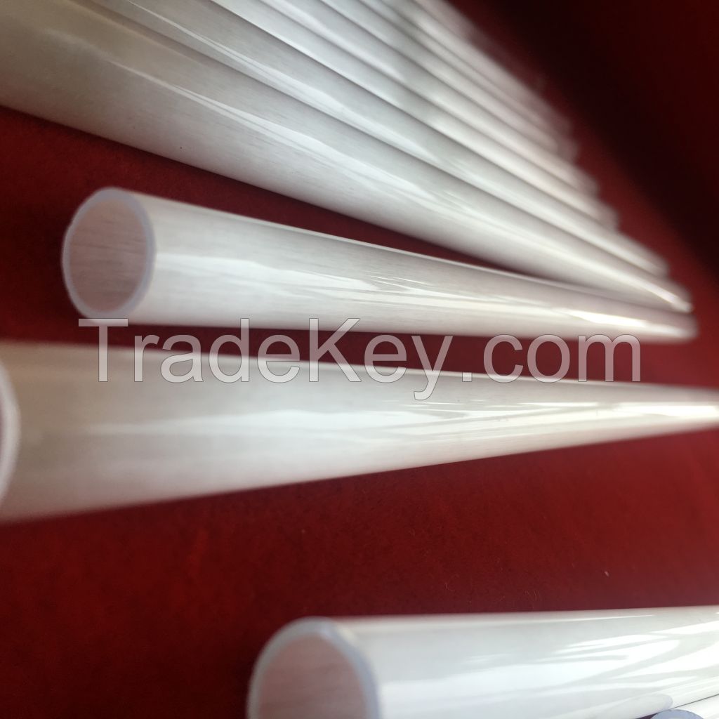Various sizes milky white fused silica glass tubing