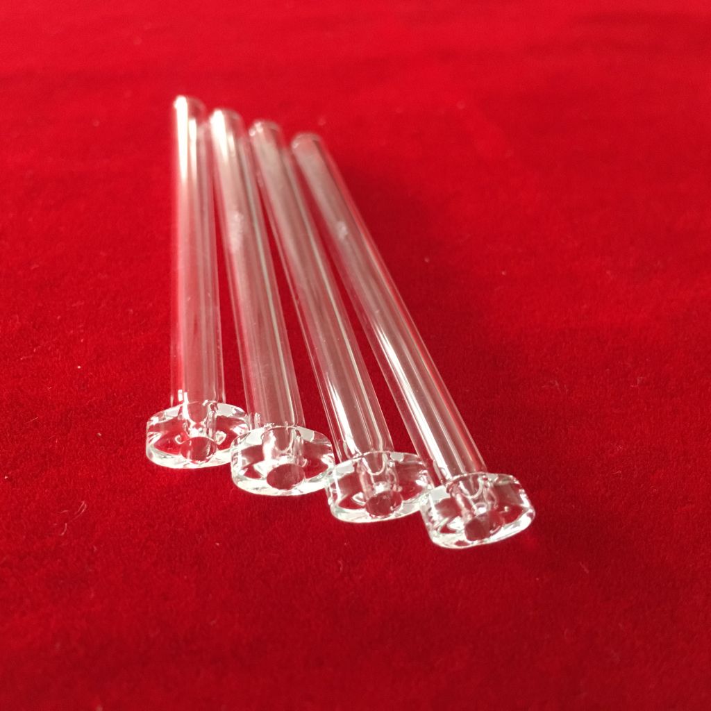 customized both ends open clear quartz glass tube with flange