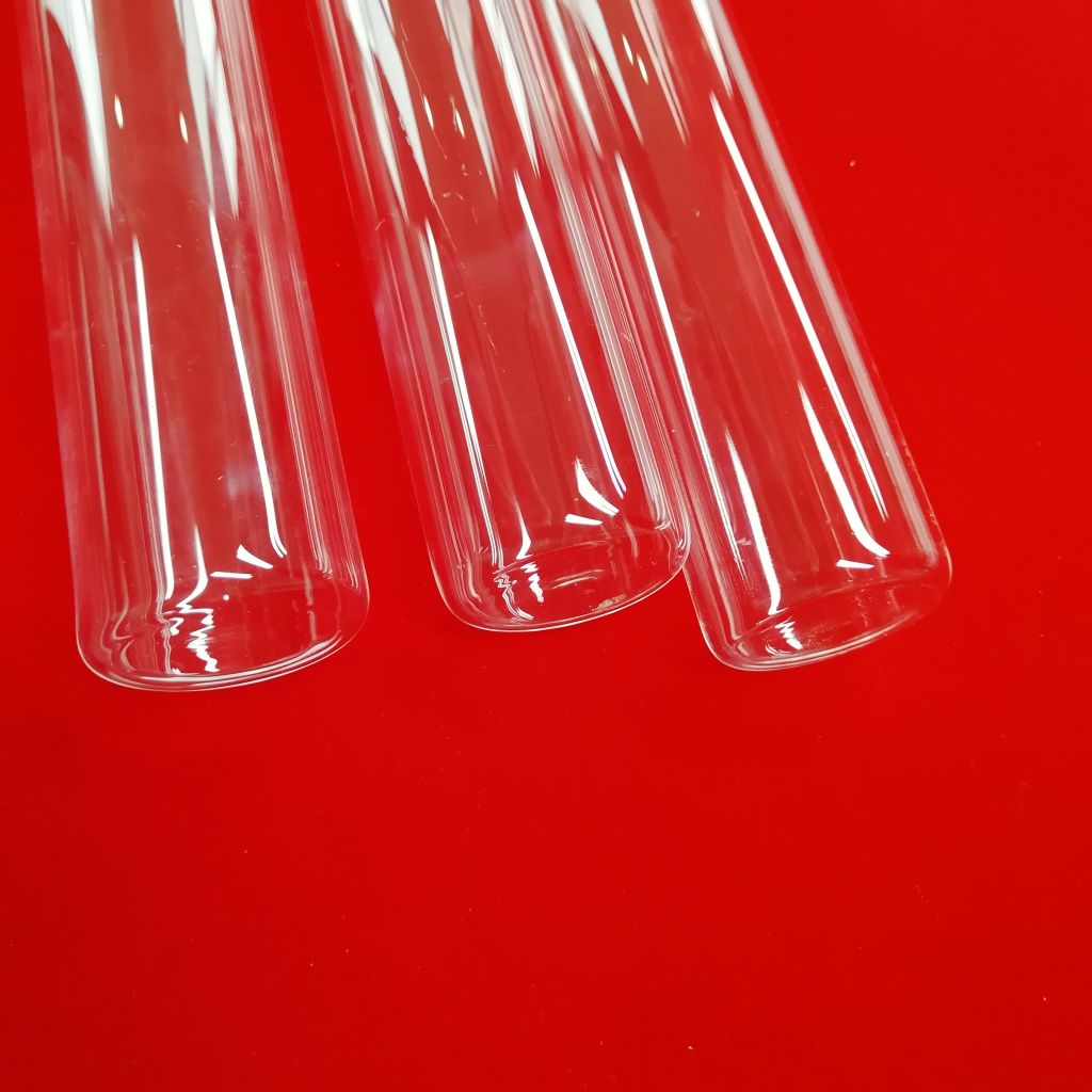 clear high temperature resistance flat bottom quartz glass tube