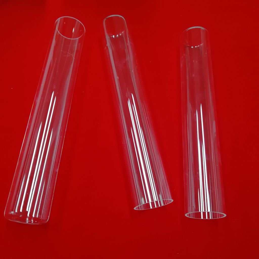 clear high temperature resistance flat bottom quartz glass tube