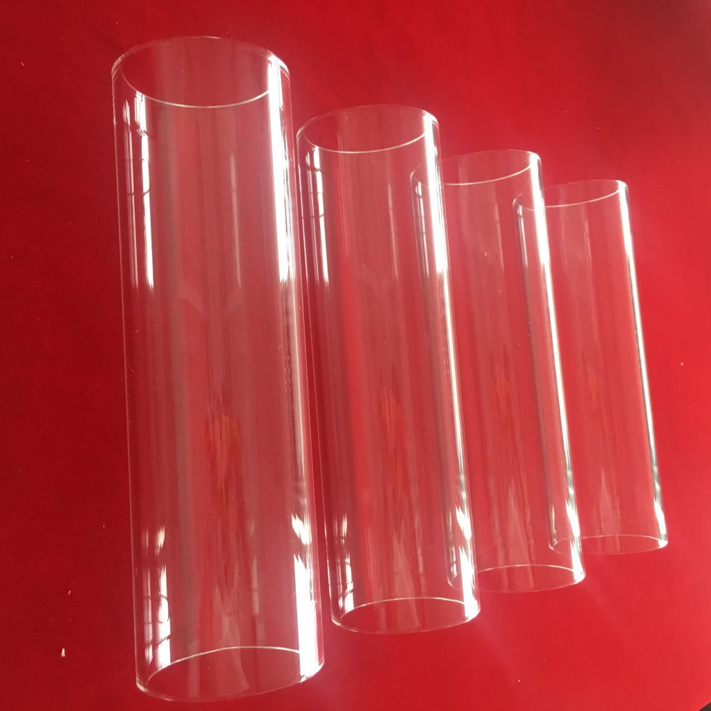 clear good acid-resistance fused quartz glass cylinder