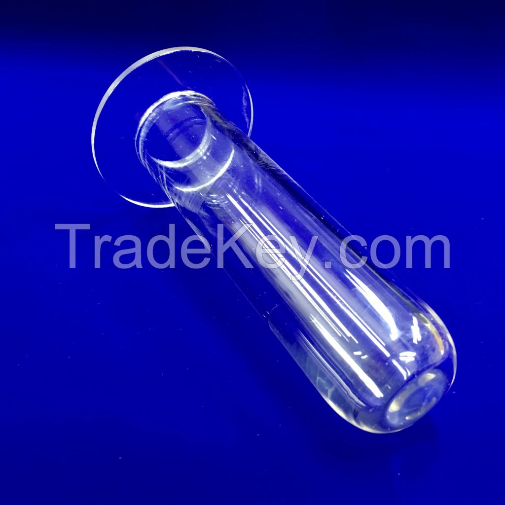 heat resistant clear silica glass tube with flange