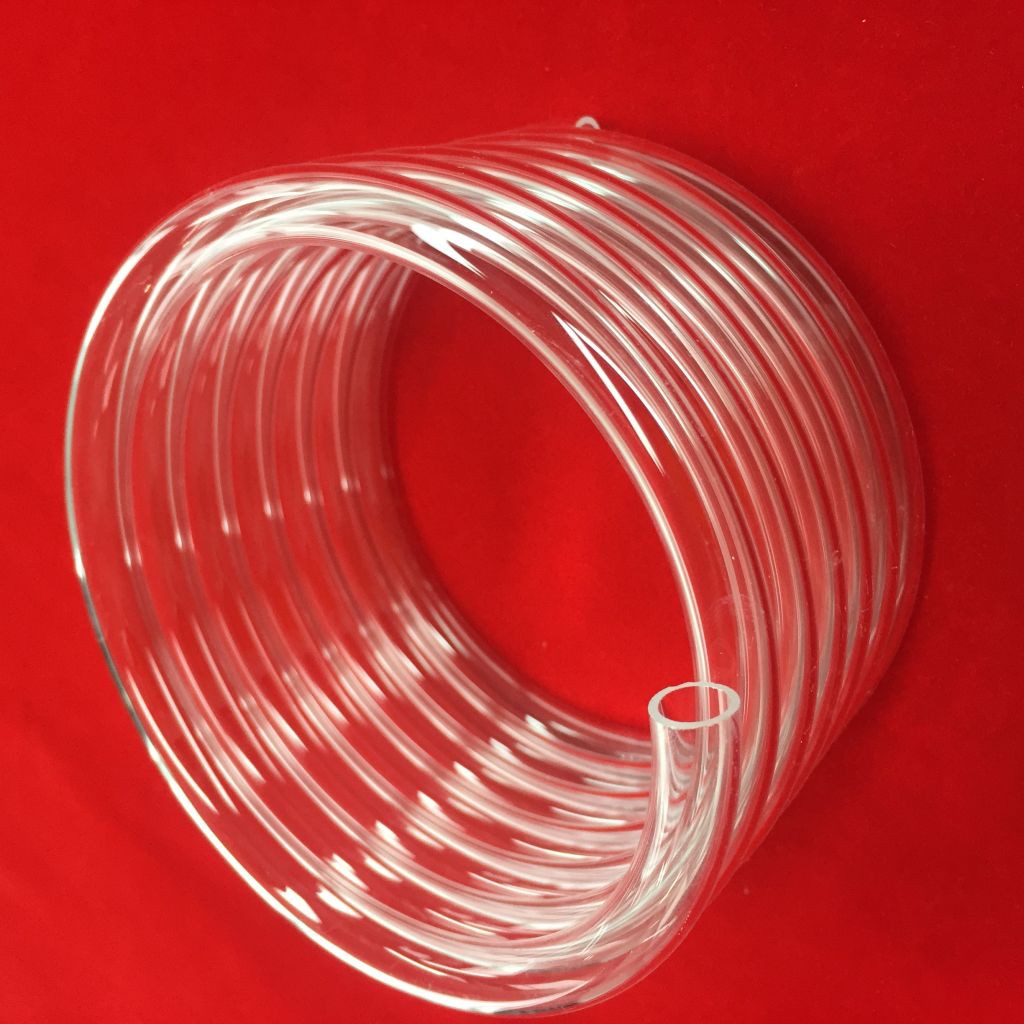 Polishing clear spiral quartz glass tube accept customized