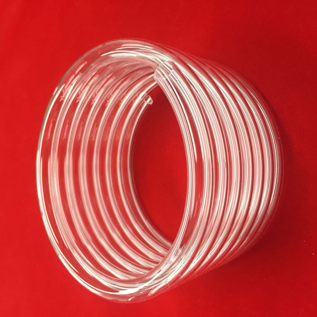 Polishing clear spiral quartz glass tube accept customized