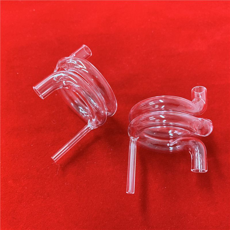 clear two mouth spiral quartz glass tube using for UV disinfection