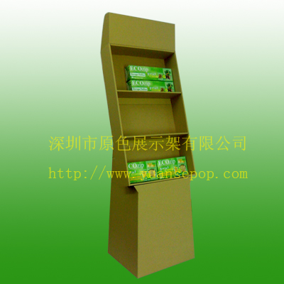 corrugated display stand for toothbursh and toothpaste