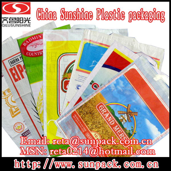 China Sunshine Sell Offset Printed PP Woven Bags with Lamination// Ret