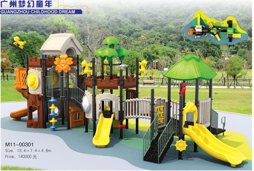 colored plastic playground slide
