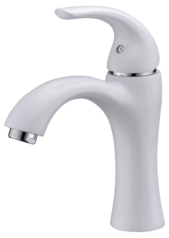 Single lever washbasin white color mixer tap faucet