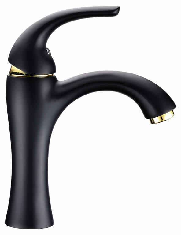 Single lever washbasin black tap faucet mixer