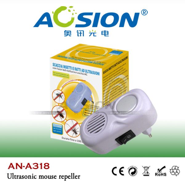 Ultrasonic pest repeller with LED light