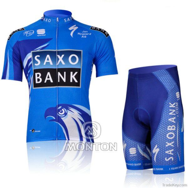 2012 saxo bank team blue cycling jersey and shorts