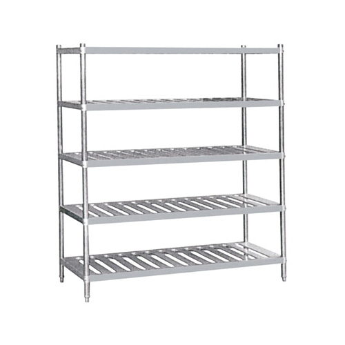 Grid Panel Style 5-layer Stainless Steel Kitchen Shelf