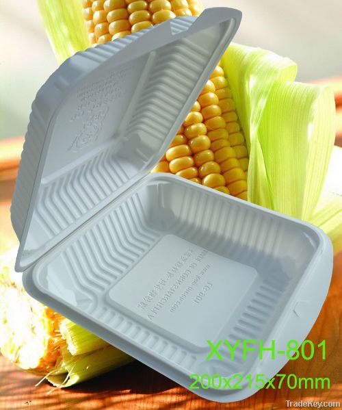 Biodegradable Disposable Environmental Cornstarch  Plastic Lunch Box