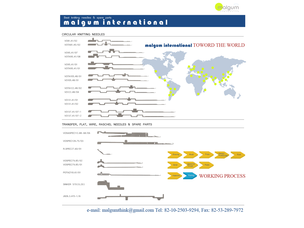 Knitting needle, Knitting machine needle