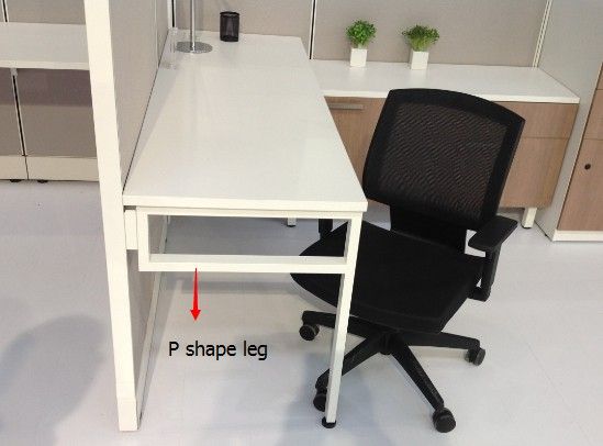 Office P shape legs for 24" and 30" worksurface