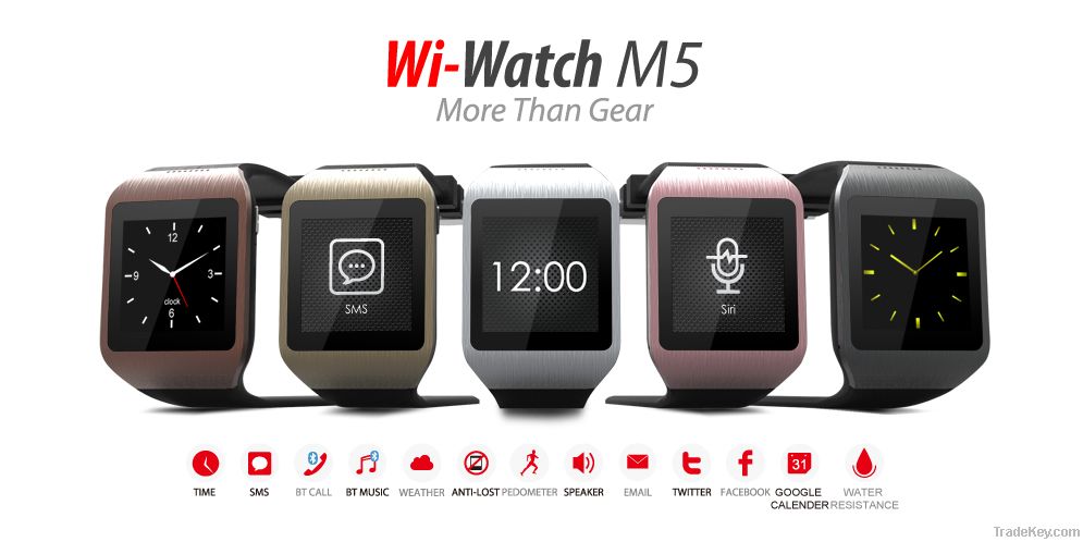 New launched Bluetooth Smart Watch with touch screen SMS/BT call/BT music/Weather/Pedometer/Twitter/Facebook/Speaker