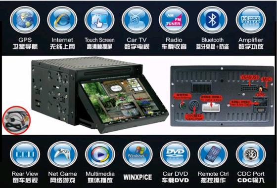 Univerrsal carpc with GPS, DVD, TV, Internet, Bluetooth, Radio