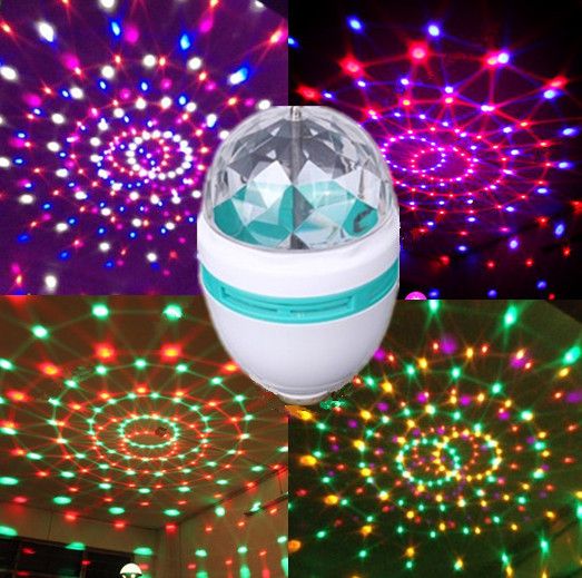 Hot Sale!!! E27 3W LED Full Color Rotating Lamp