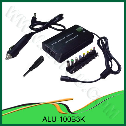 100W AC/DC Universal Laptop LCD Adapter for Home and Car use