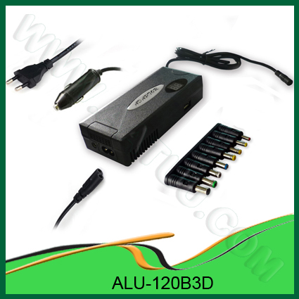 120W AC/DC Universal Laptop Charger for Home and Car use