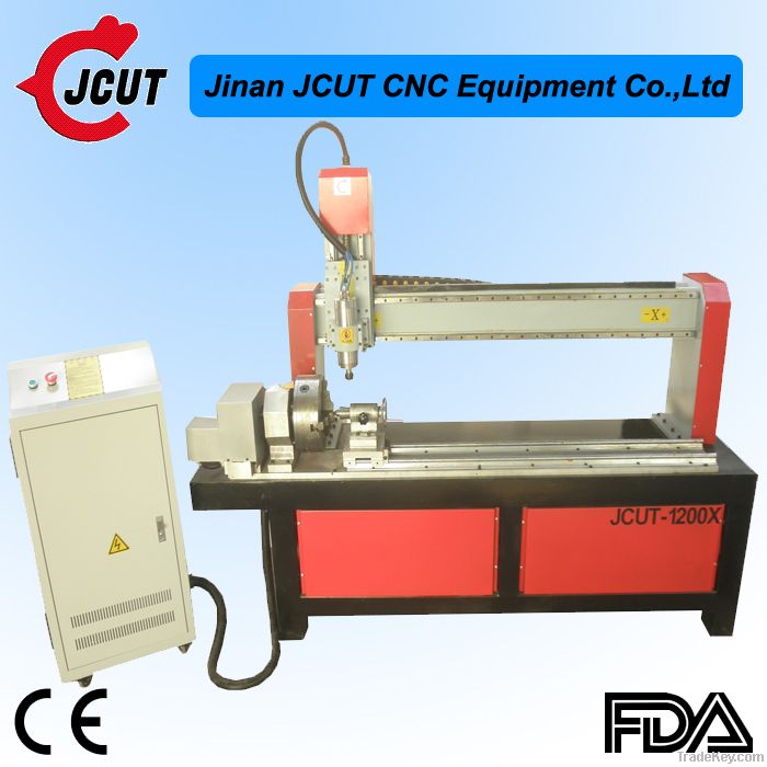 Rotary axis cnc router machine for cylinder/column/round object