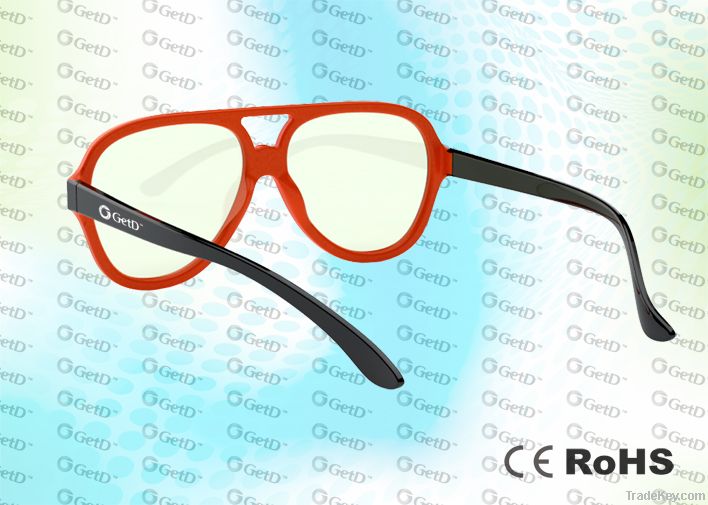 Fashionable reusable passive 3d glasses