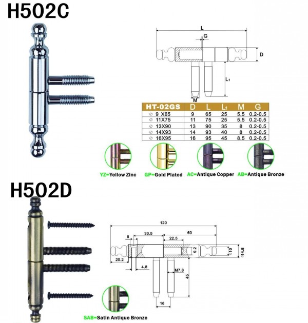 Stainless Steel Screw Hinges