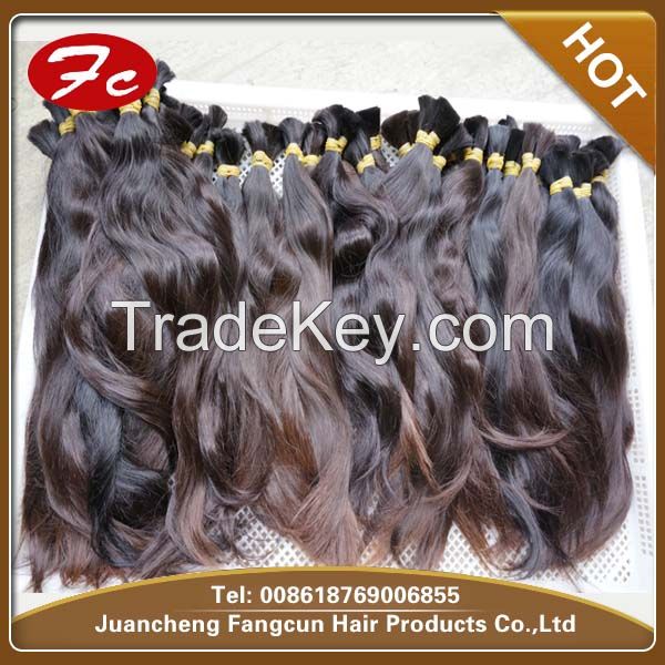 Mongolian virgin natural hair bulk/hair braid