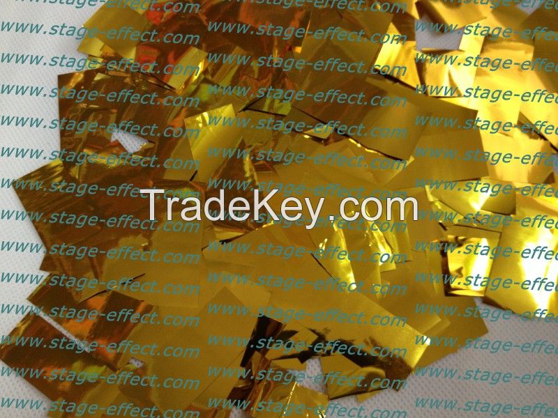 Gold color rectangle metallic foil confetti