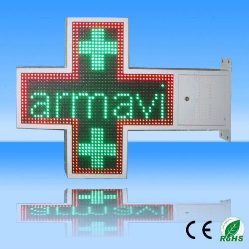 3D effect LED external pharmacy sign/ cross from factory