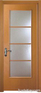 PVC door with glass grip