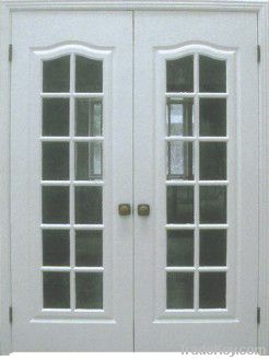 PVC door with glass grip