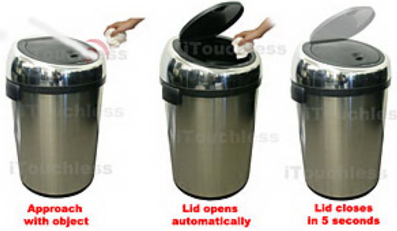 Touchless Trash Containers