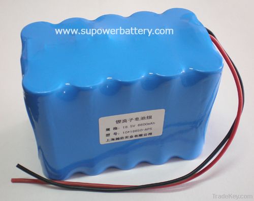Rechargeable 15* 18650 Li-ion Battery Pack 18V 18.5V 6600mAh Lithium