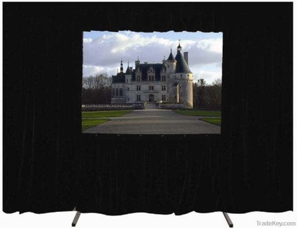 Fast folding projector screen with front and rear projection