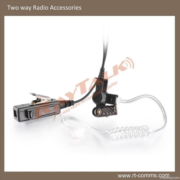 Acoustic tube earpiece with Large Lapel PTT for Two way radio