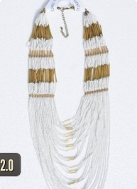 White & Golden Colored Seed Beed Necklace