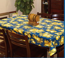 pvc printing table cloth with lace edge