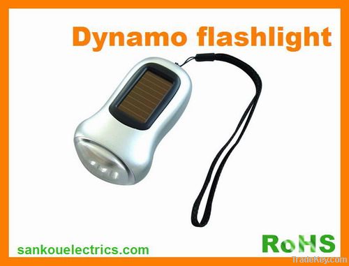 Solar Flashlight, Dynamo Solar Flashlight With 3LEDs