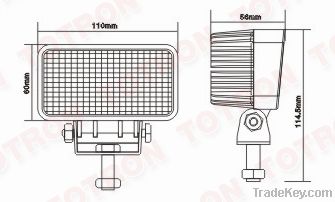 3.5" 18W 9-32V Rectangle LED Work Light