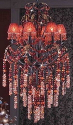 beautiful classic chandelier with bead-shades