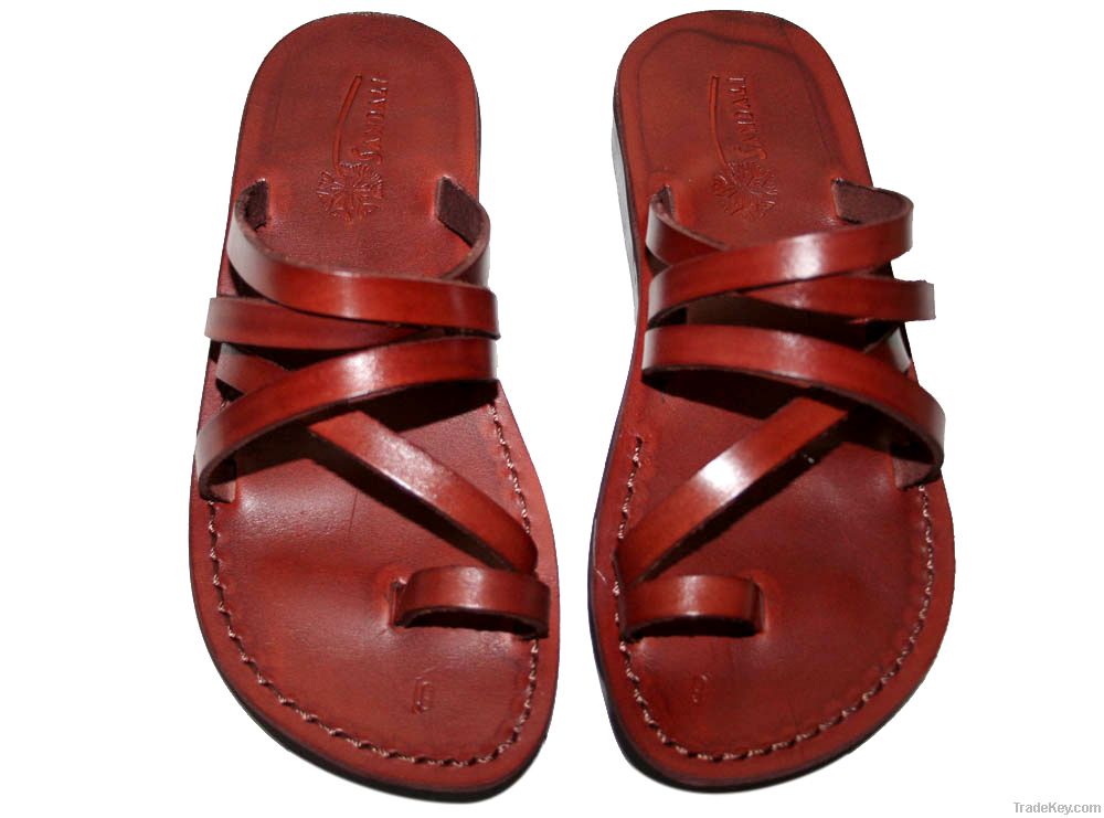 Brown Buckle Free Leather Sandals
