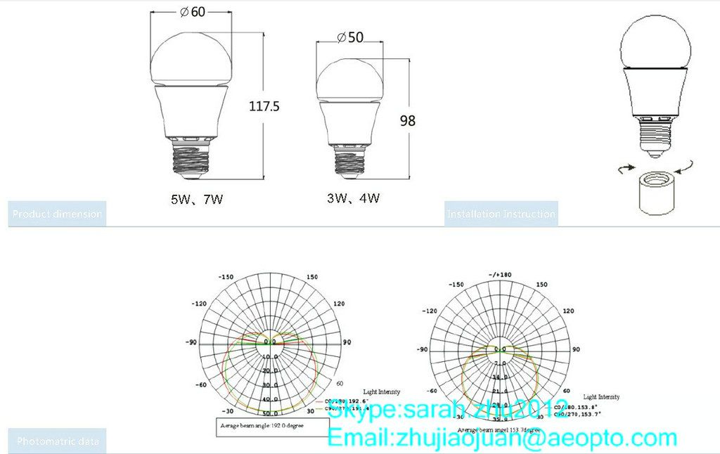 7W LED Bulb SMD LEDs (GB-A07-E27-83090)