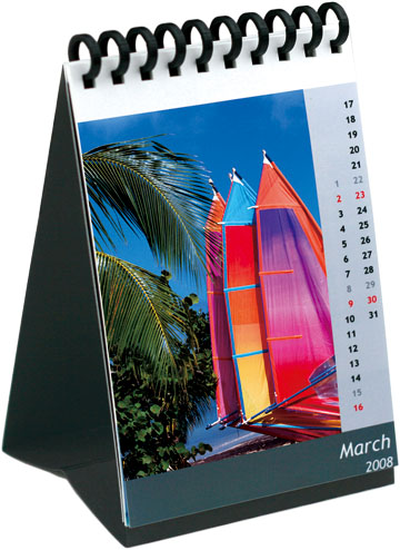 Mini-Color high glossy inkjet photo paper calendar, 4x6 size